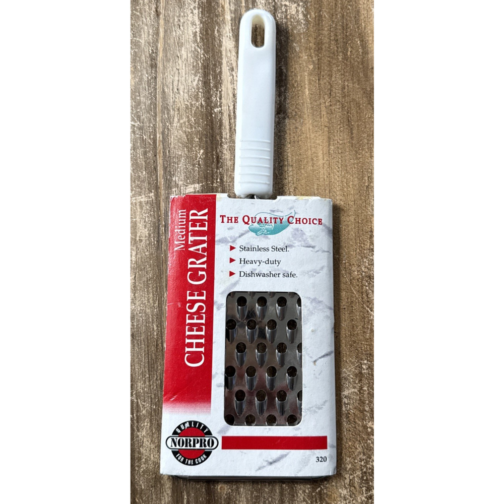 Norpro Stainless Steel Grip-Ez Handy Medium Flat Cheese Grater Kitchen Model 320